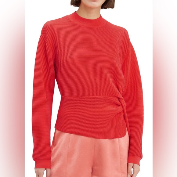 Michelle Mason Mock Neck, Long Sleeves, Twisted Ribbed Sweater - Picture 3 of 13